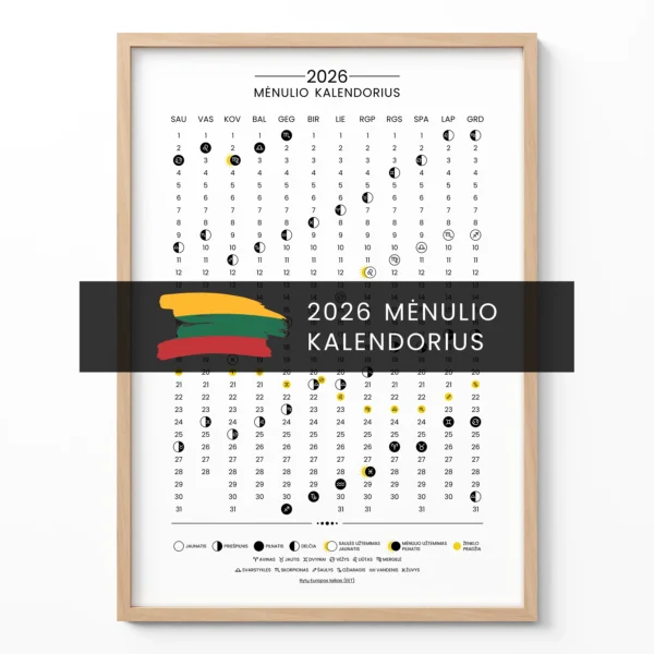 2026 Moon Calendar – Lithuanian Edition