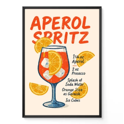 Aperol Spritz Cocktail Wall Art