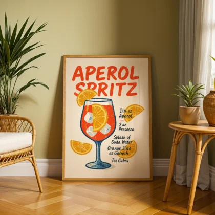 Aperol Spritz Cocktail Wall Art
