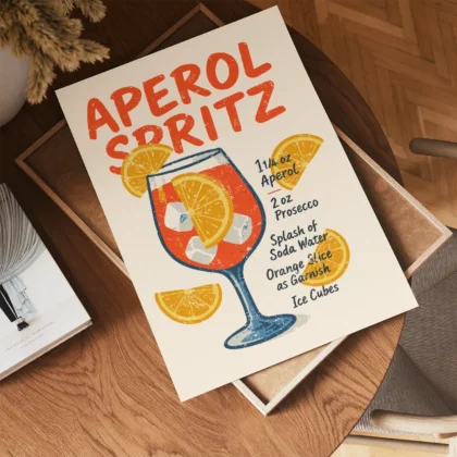 Aperol Spritz Cocktail Wall Art