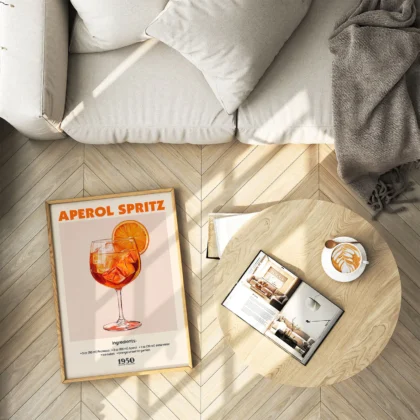 Retro Wandbild – Aperol Spritz Cocktail Rezept