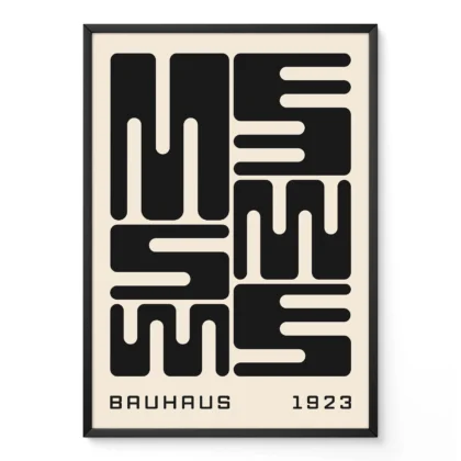 Bauhaus Wandbild – Schwarze Stadtblöcke
