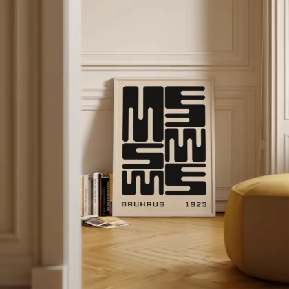 Bauhaus Wandbild – Schwarze Stadtblöcke
