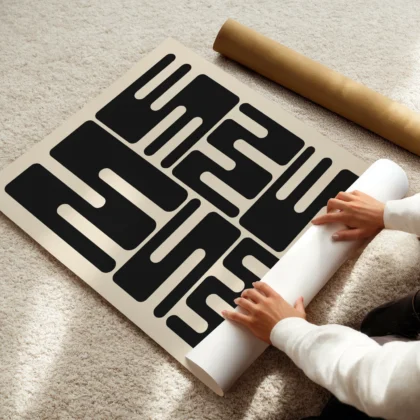 Bauhaus Wandbild – Schwarze Stadtblöcke