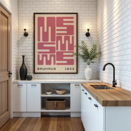 Bauhaus Art Print – Pink City Blocks