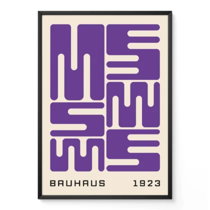 Bauhaus Wandbild – Violette Stadtblöcke