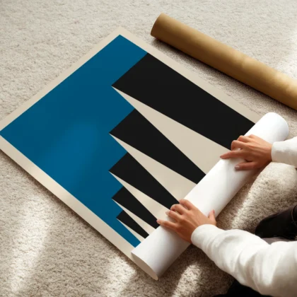Bauhaus Wandbild – Stadtrhythmus Blau
