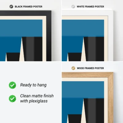 Bauhaus exhibition 1923 factory roofs poster with framing options, minimalist Bauhaus wall art.