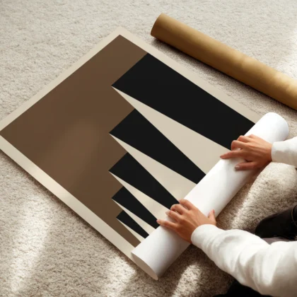 Bauhaus Print – Brown Urban Roofs
