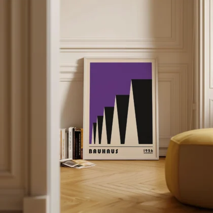 Bauhaus Print – Purple Urban Roofs
