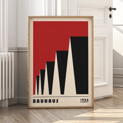 Bauhaus Wandbild – Stadtrhythmus Rot