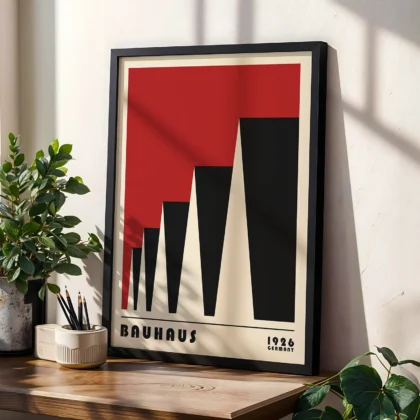 Bauhaus Wandbild – Stadtrhythmus Rot