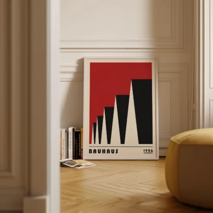 Bauhaus Wandbild – Stadtrhythmus Rot