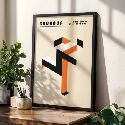 Bauhaus Print – Orange Running Man