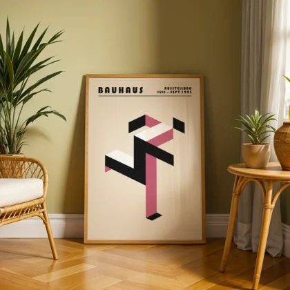Bauhaus paveikslas – Rožinis bėgantis žmogus