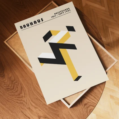 Bauhaus Wandbild – Laufender Mensch Gelb
