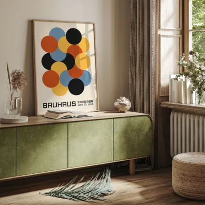 Bauhaus Wandbild – Bunte Kreiskomposition