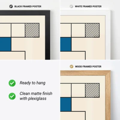 Minimalist wall decor Bauhaus poster with framing options, modern Bauhaus geometric wall art.