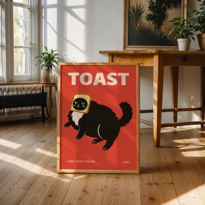 Black Cat Wall Art – Toast