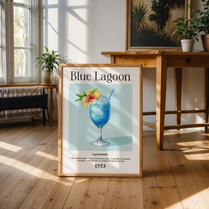 Cocktail Wall Art – Blue Lagoon
