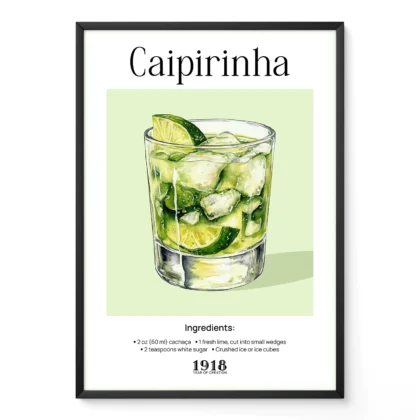 Wandbild – Caipirinha Cocktail Rezept