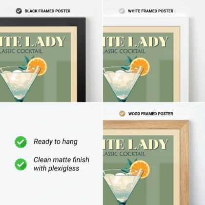 Cocktail Wall Art – White Lady Art Print