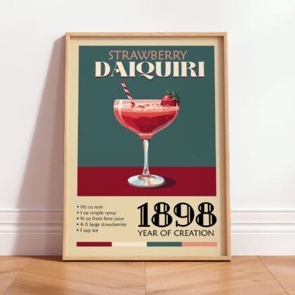 Cocktail Wall Art – Strawberry Daiquiri Art Print