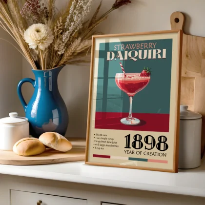 Cocktail Wall Art – Strawberry Daiquiri Art Print