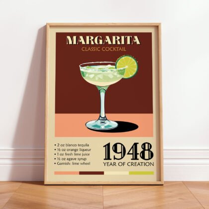 Retro Wandbild – Margarita Cocktail