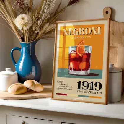 Retro paveikslas – Negroni kokteilis