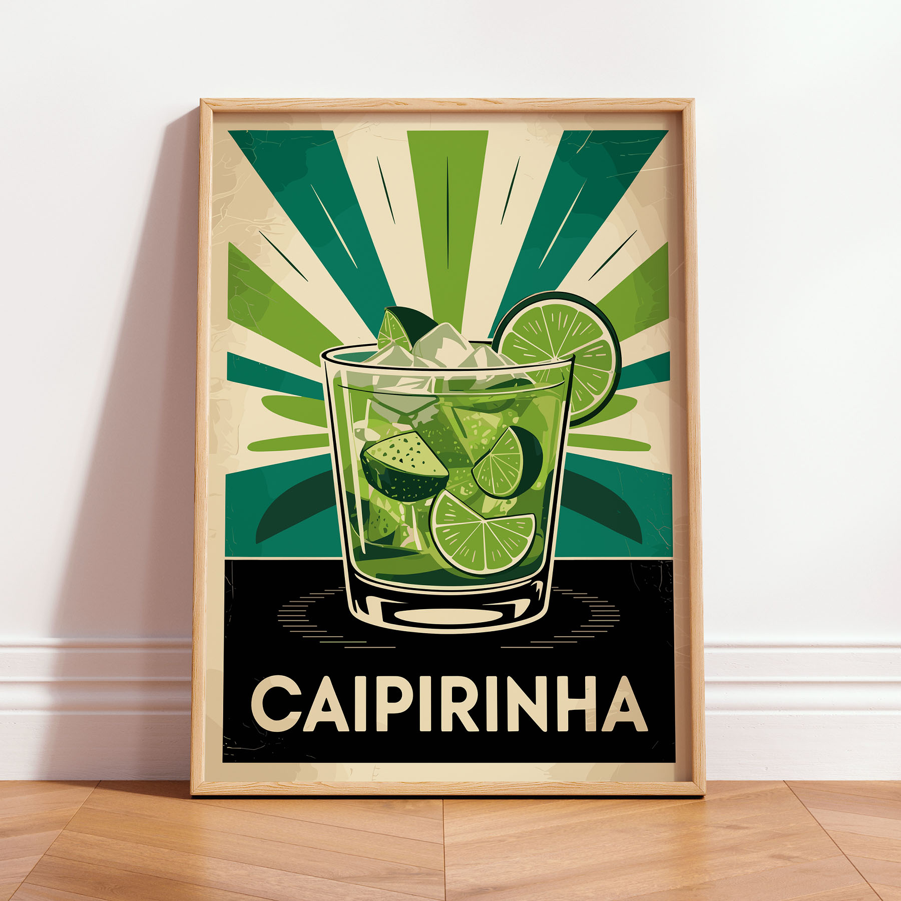 Cocktail Vintage Poster – Caipirinha Wall Art