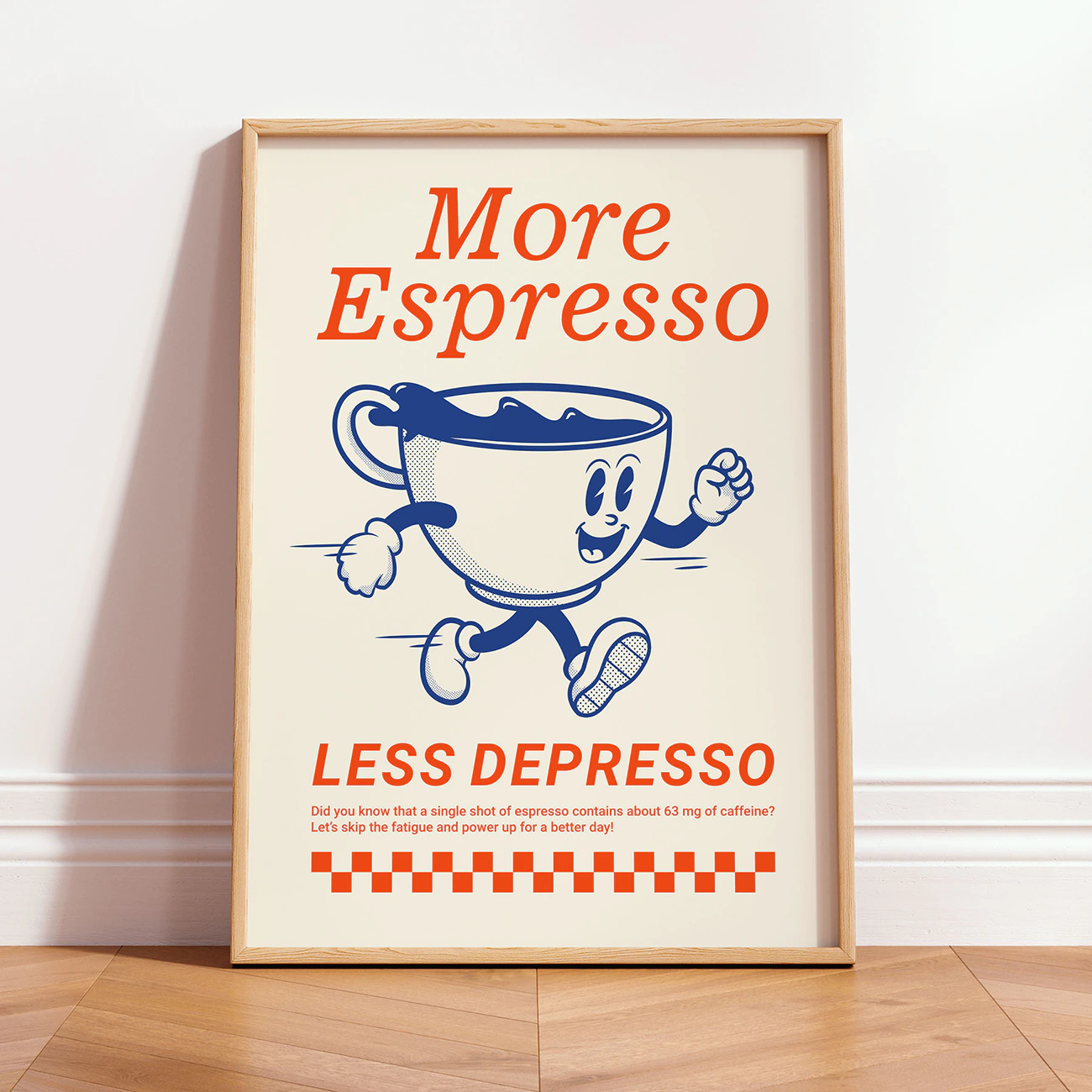 Sardine Print – Retro Green Tin Fish Kitchen Poster Retro Coffee Poster – More Espresso Less Depresso Print