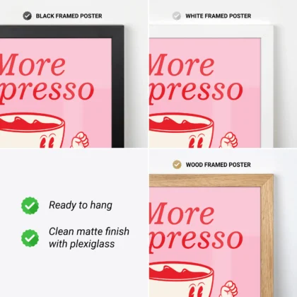 Wandbild – More Espresso Less Depresso (Rosa)