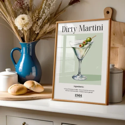 Wandbild – Dirty Martini Cocktail