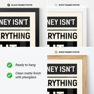 Collection of motivational quote posters in various colors, available in print and digital formats.