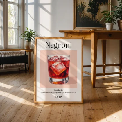 Wandbild – Negroni Cocktail Rezept