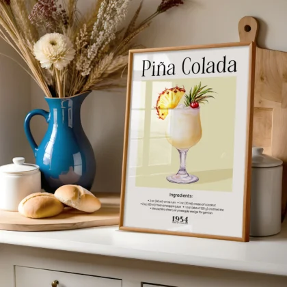 Wandbild – Piña Colada Cocktail Rezept