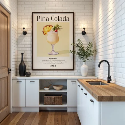 Wandbild – Piña Colada Cocktail Rezept