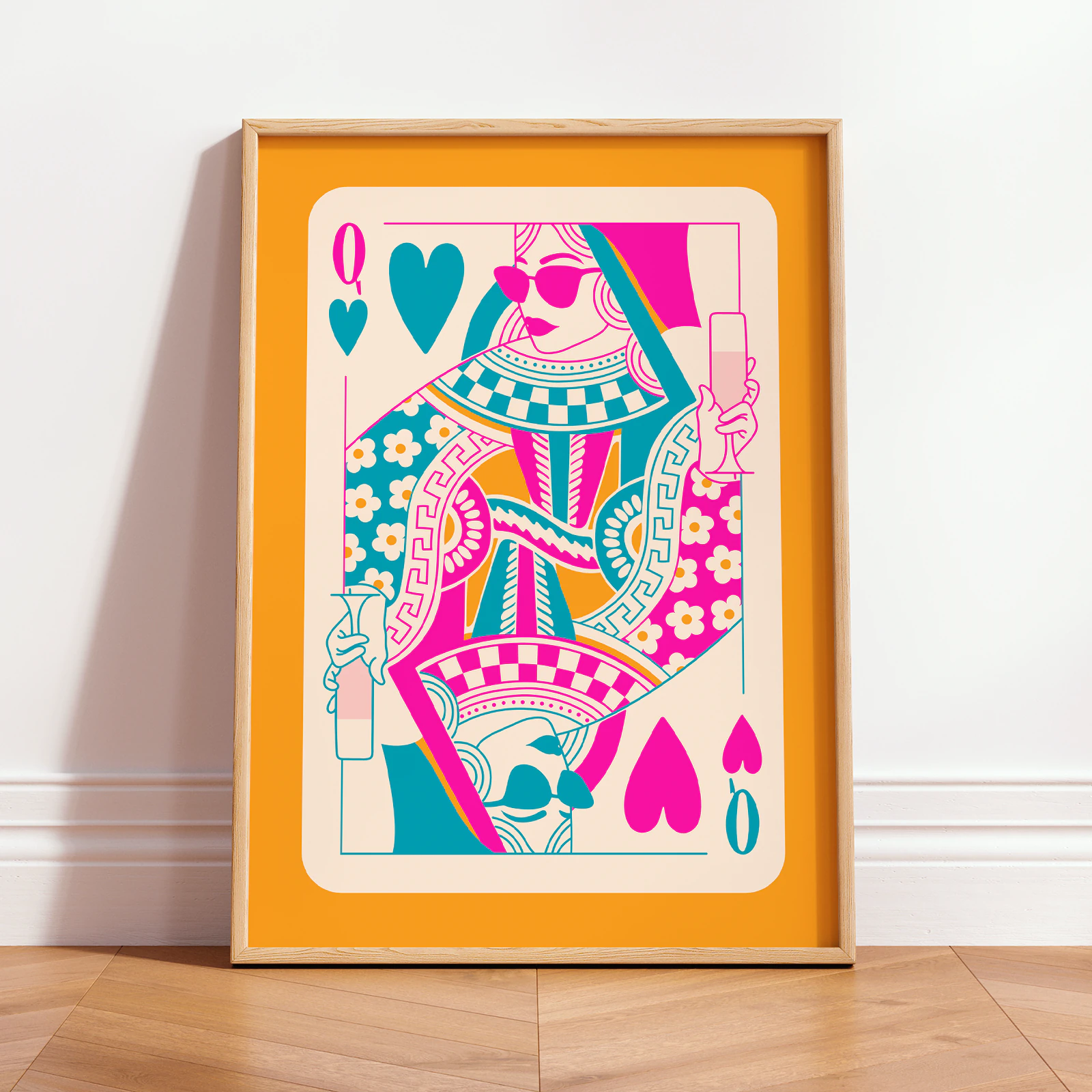 Chic Queen of Hearts Print – Bold Preppy Wall Art