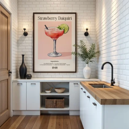 Wandbild – Strawberry Daiquiri Cocktail Rezept