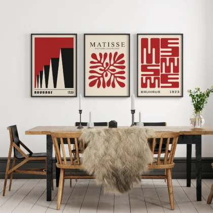 Bauhaus Print Set of 3 – Red Forms
