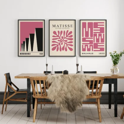 Bauhaus Print Set of 3 – Pink Forms