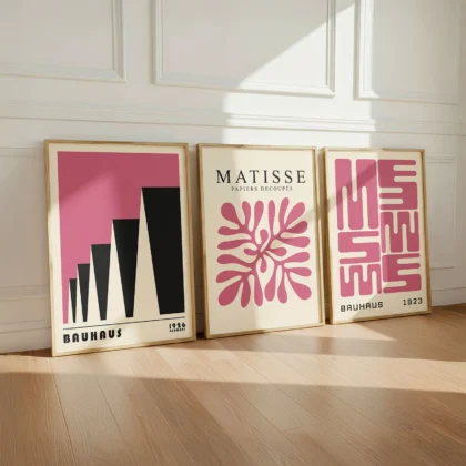 Bauhaus Print Set of 3 – Pink Forms