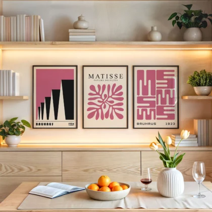 Bauhaus Print Set of 3 – Pink Forms