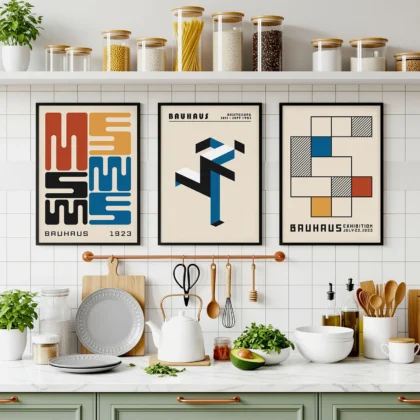 Bauhaus Print Set of 3 – Retro Composition