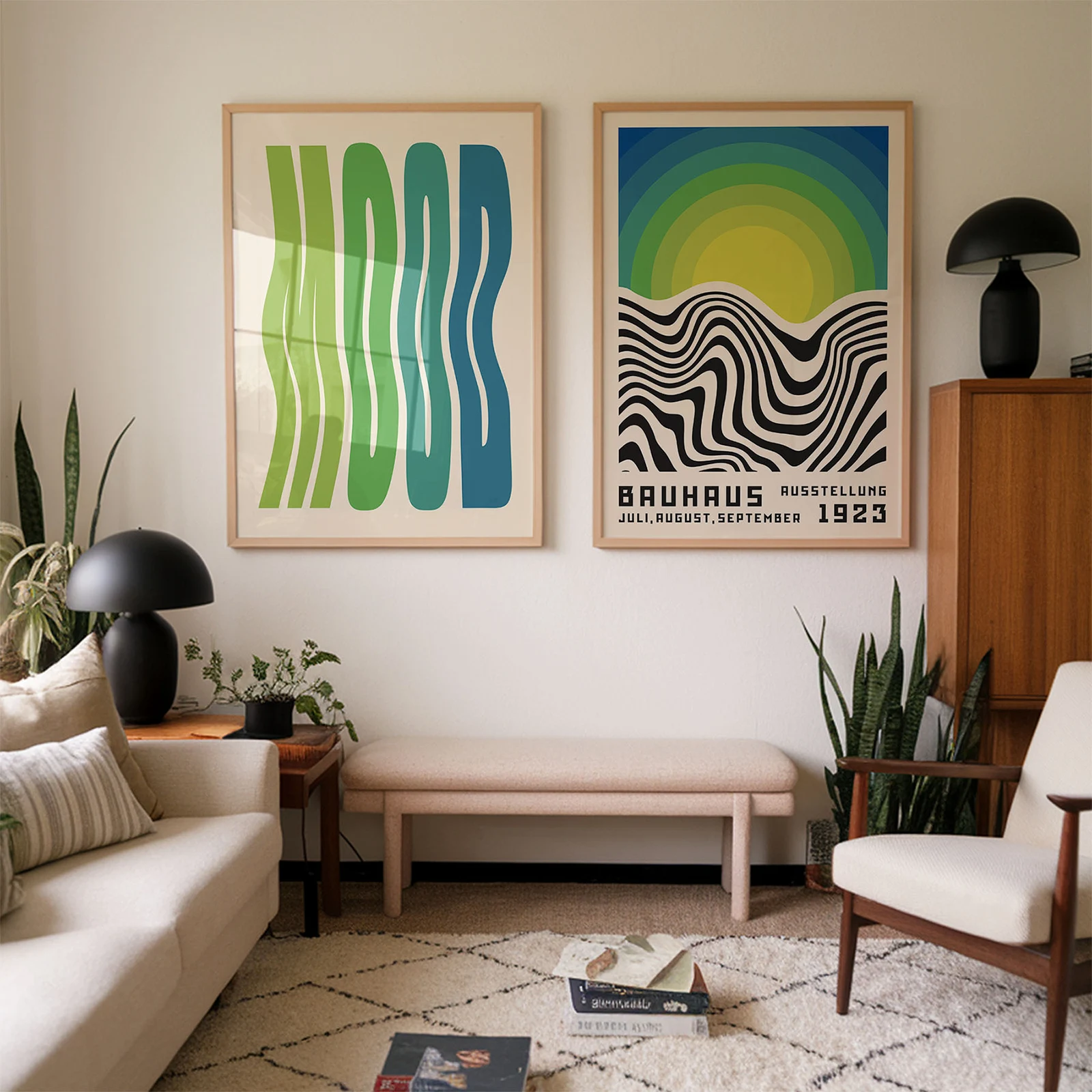 Set of 2 Art Prints – Mid Century Bauhaus Posters
