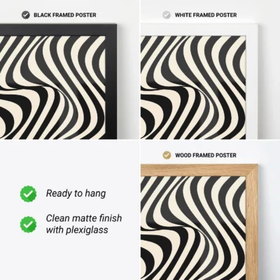 Framed Bauhaus wall decor showing various print framing options