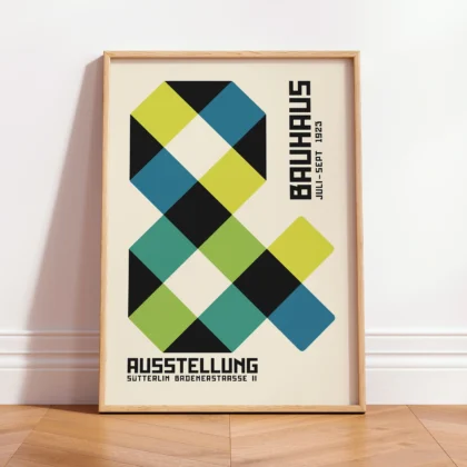 Bauhaus 1923 Print – Green Geometric Block