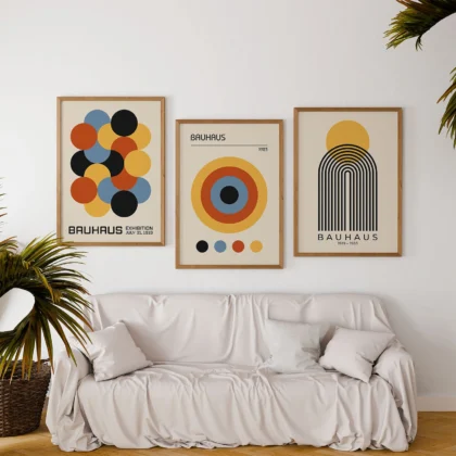 Bauhaus Print Set of 3 – Circle Harmony