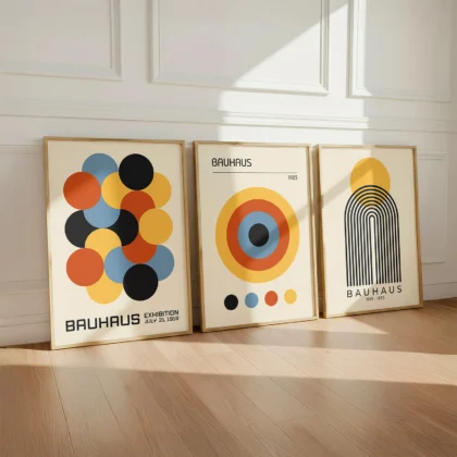 Bauhaus Print Set of 3 – Circle Harmony